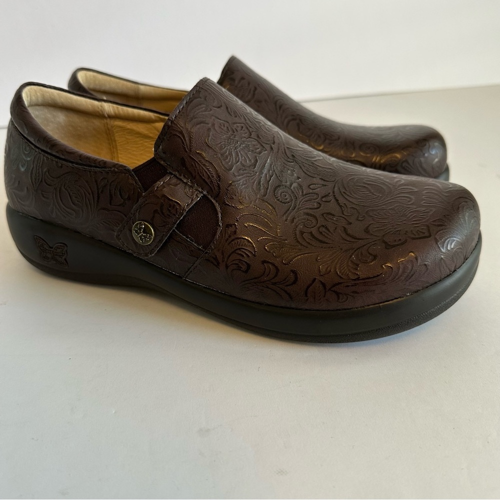 Alegria Kara Slip-On Brown Comfort Professional‎ Orthotic Shoe Sz 38 US 7.5-8